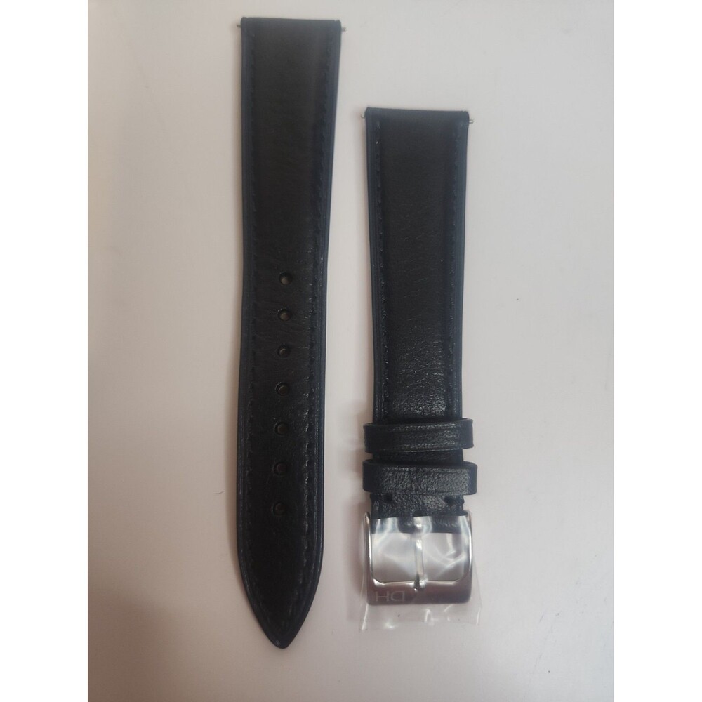 Dan Henry Black Leather Watch Strap 20-16